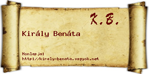 Király Benáta névjegykártya